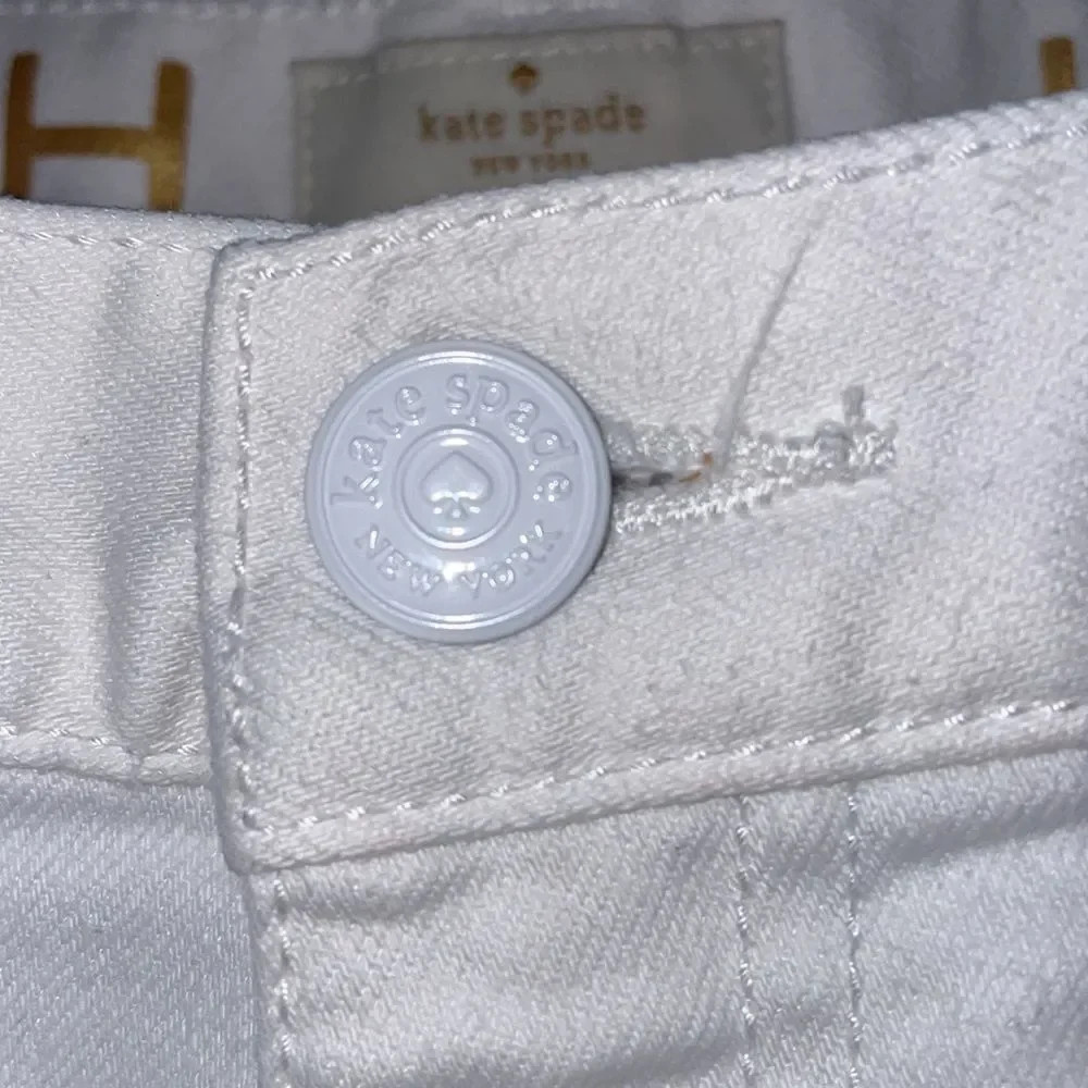 kate spade / cutwork denim white high waist jeans
